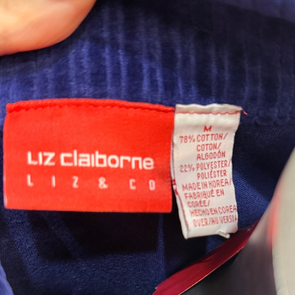 Liz Claiborne Royal Blue Velour Pullover - Picture 2 of 6